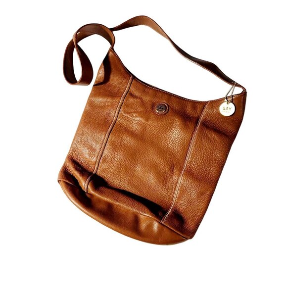 The Sak Original Brown Leather Crossbody Bag With Adjustable Strap & Back Zipper - Picture 1 of 6
